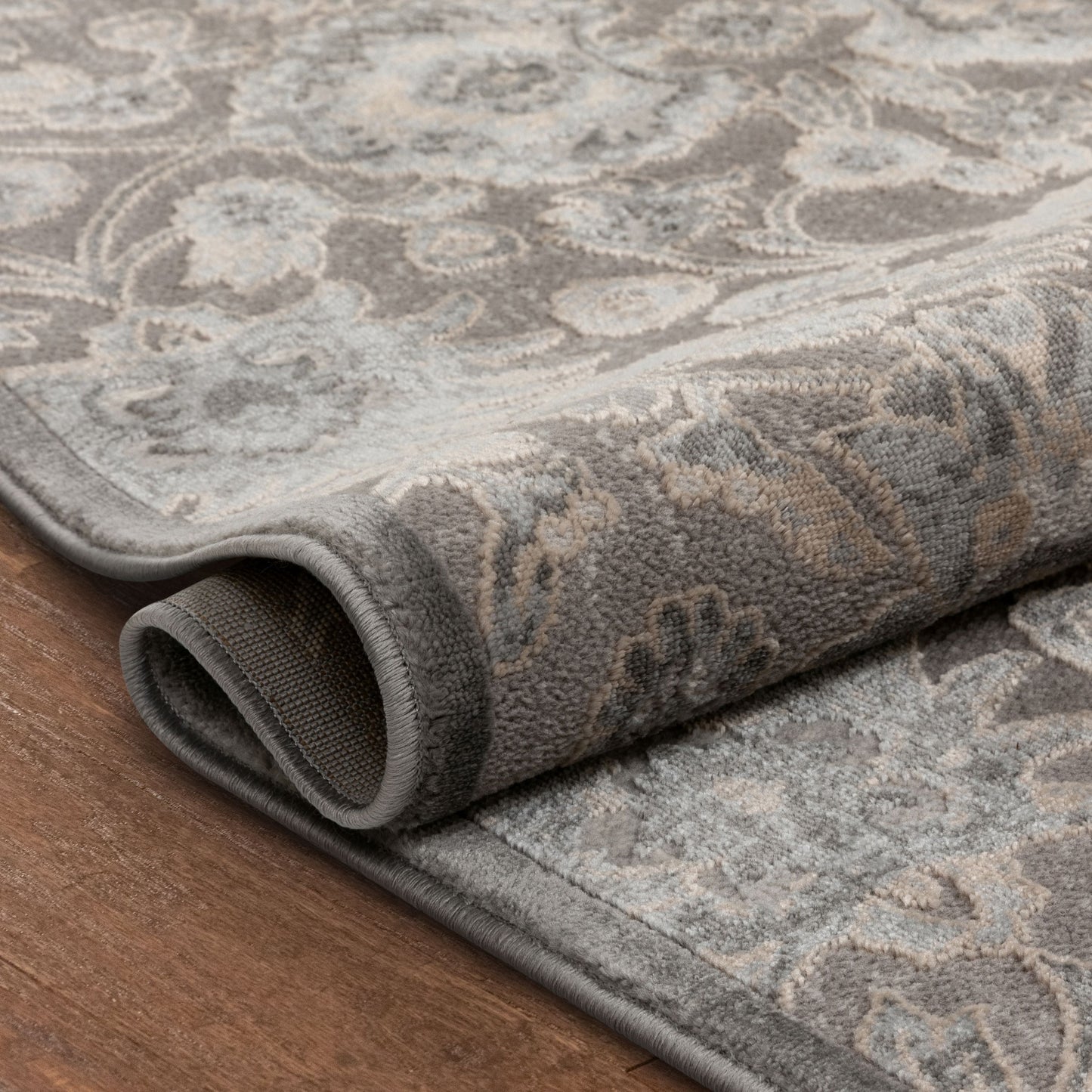 Zena Vintage Oriental Floral Grey Rug BLS-17