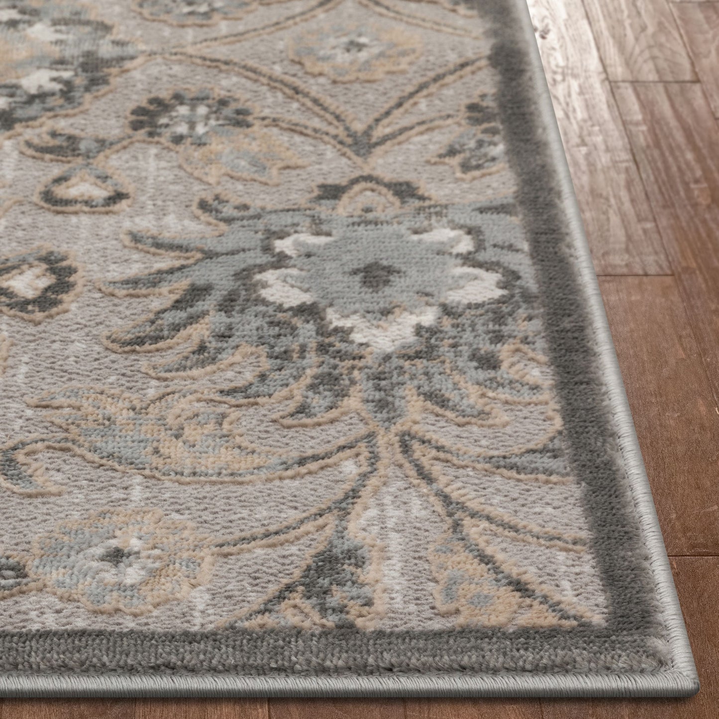 Zena Vintage Oriental Floral Grey Rug BLS-17