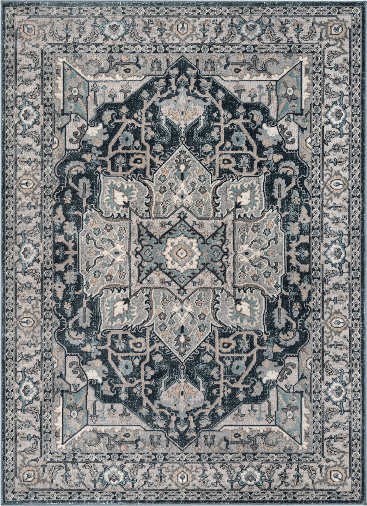 Leif Vintage Medallion Blue Rug BLS-54