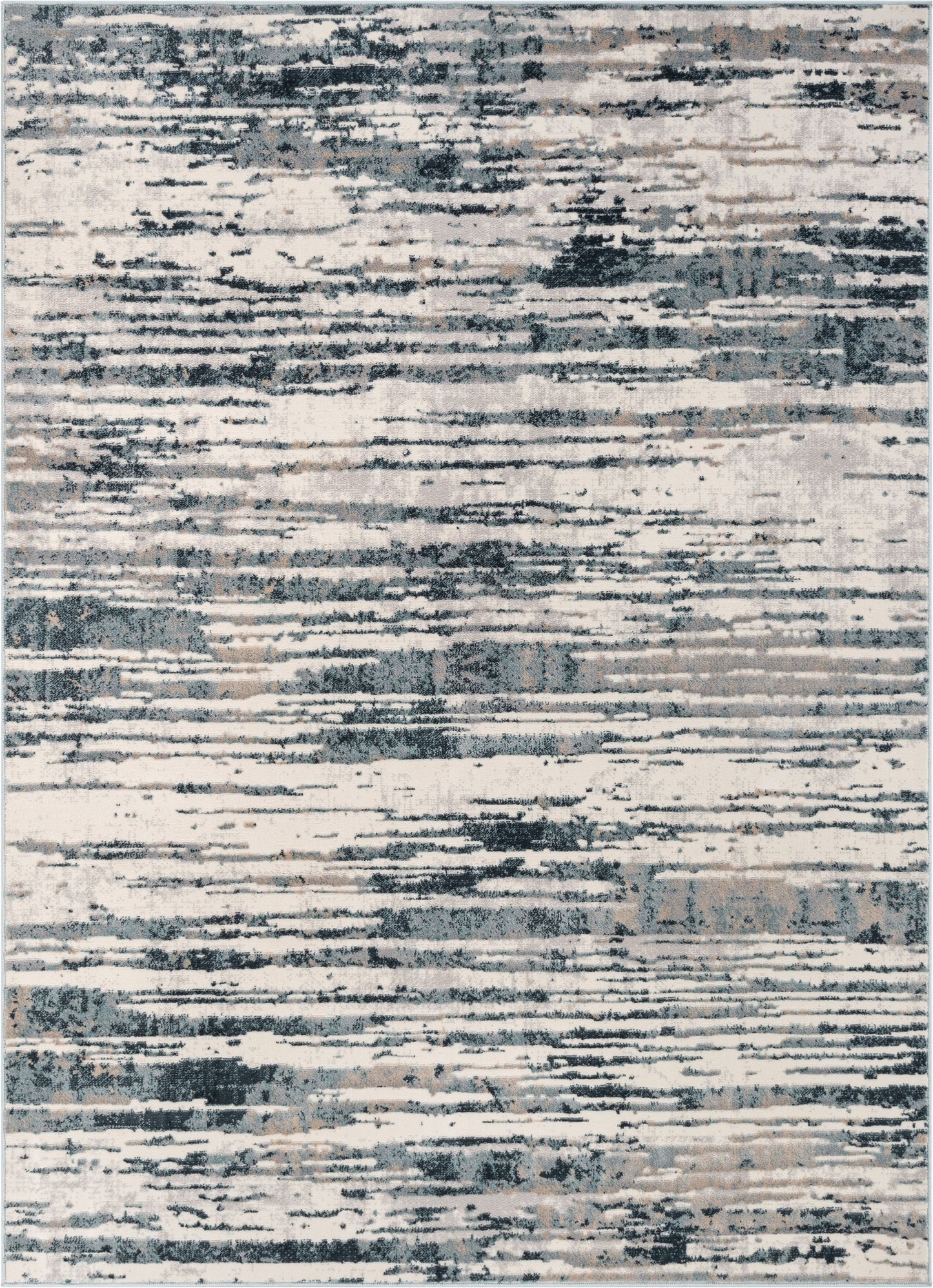 Ronan Modern Abstract Distressed Blue Rug BLS-74