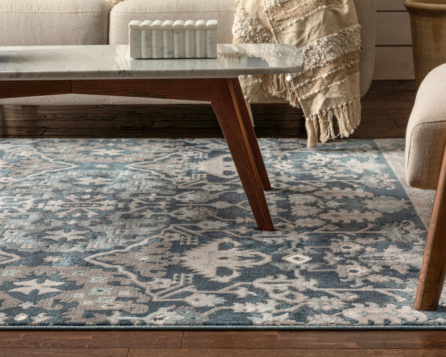 Arial Vintage Oriental Persian Blue Rug BLS-94