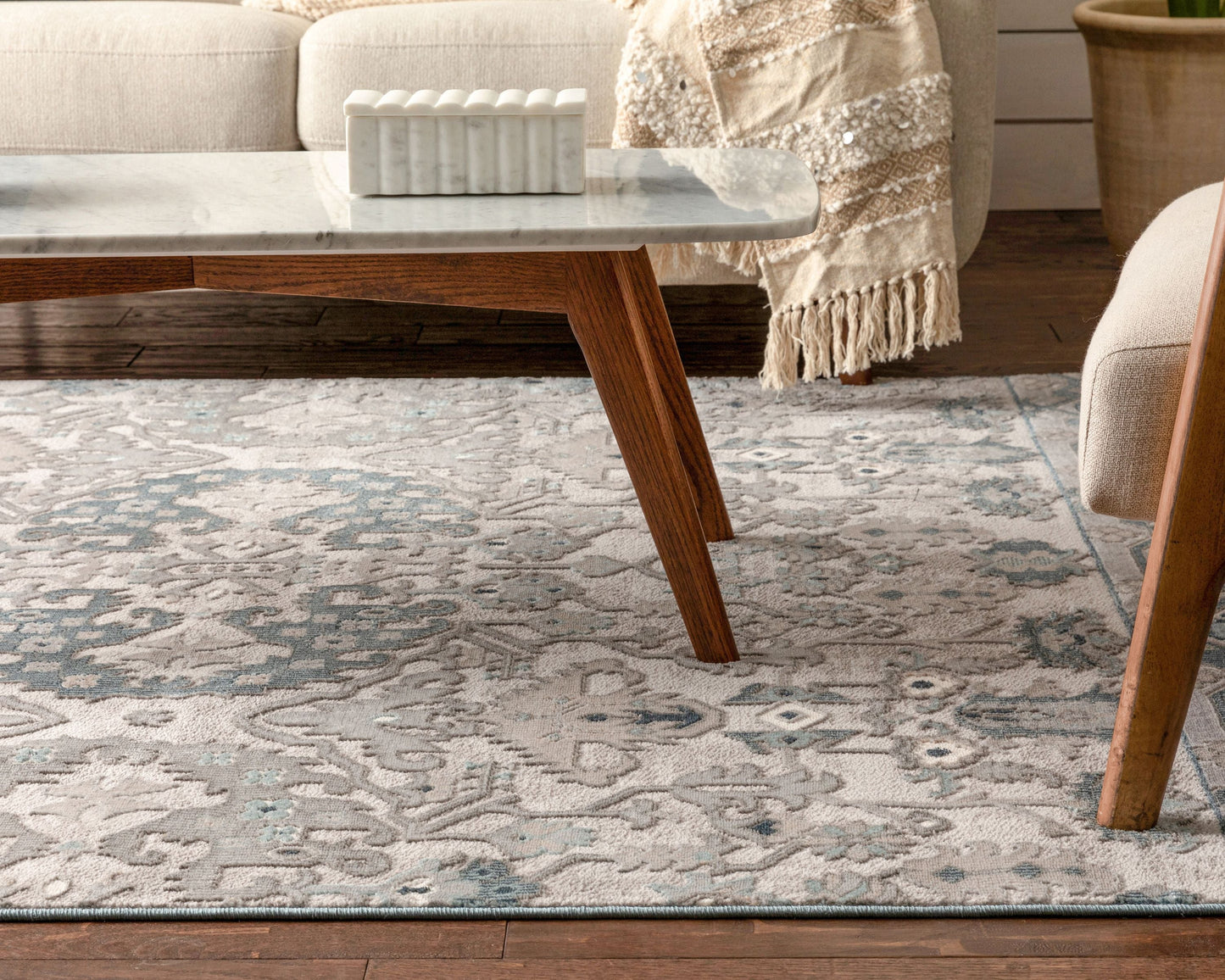 Arial Vintage Oriental Persian Grey Rug BLS-97