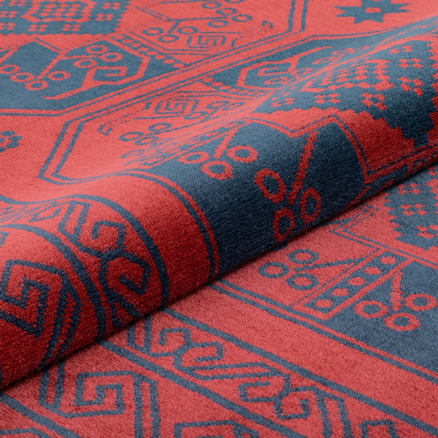 Donte Vintage Antique Tribal Geometric Pattern Crimson Rug BOK-70