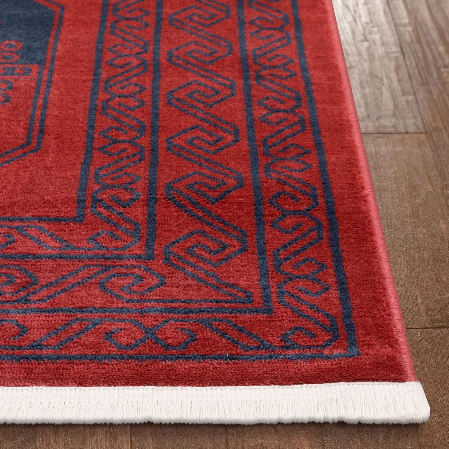 Donte Vintage Antique Tribal Geometric Pattern Crimson Rug BOK-70