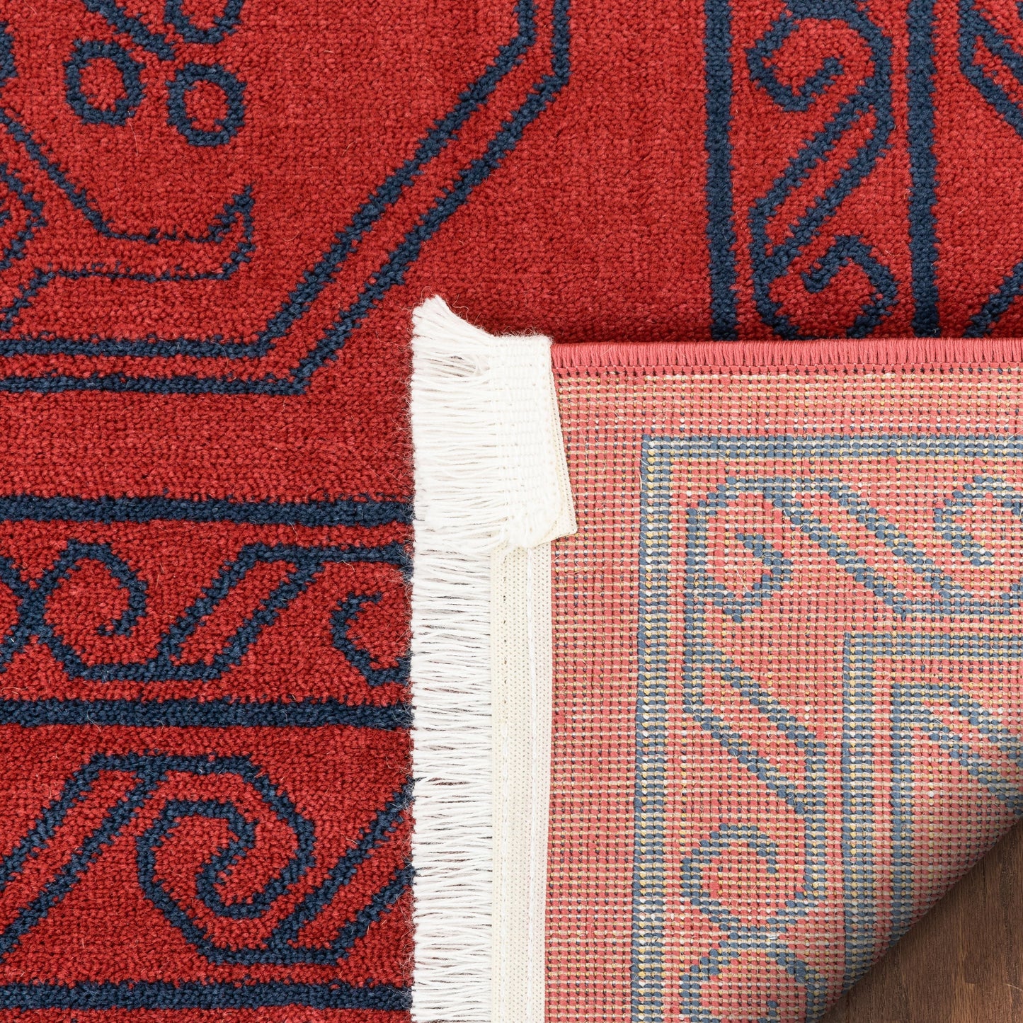 Donte Vintage Antique Tribal Geometric Pattern Crimson Rug BOK-70
