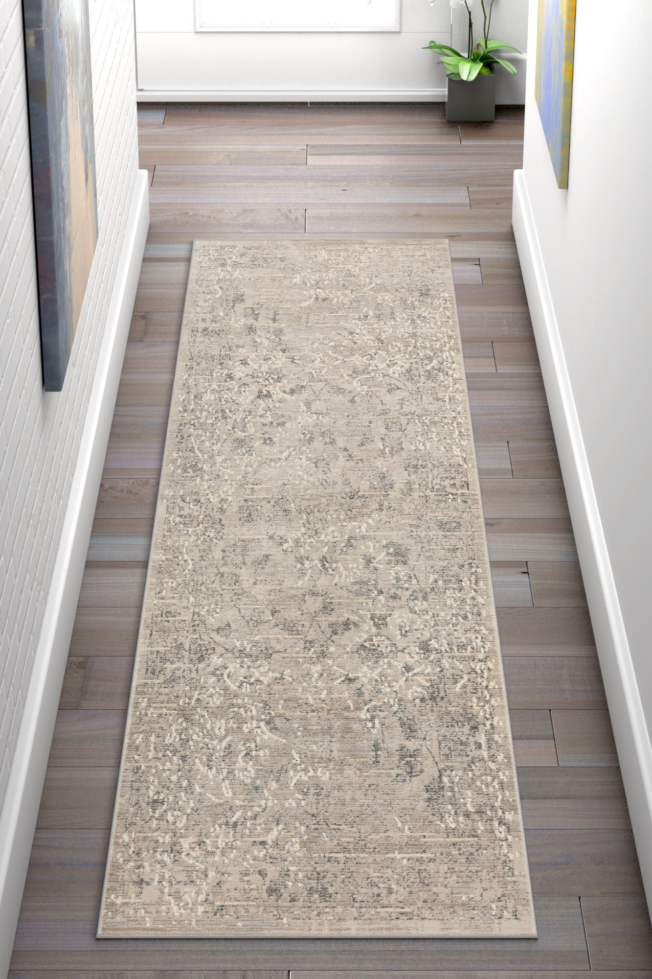 Emily Beige Vintage Distressed Oriental Rug CA-32
