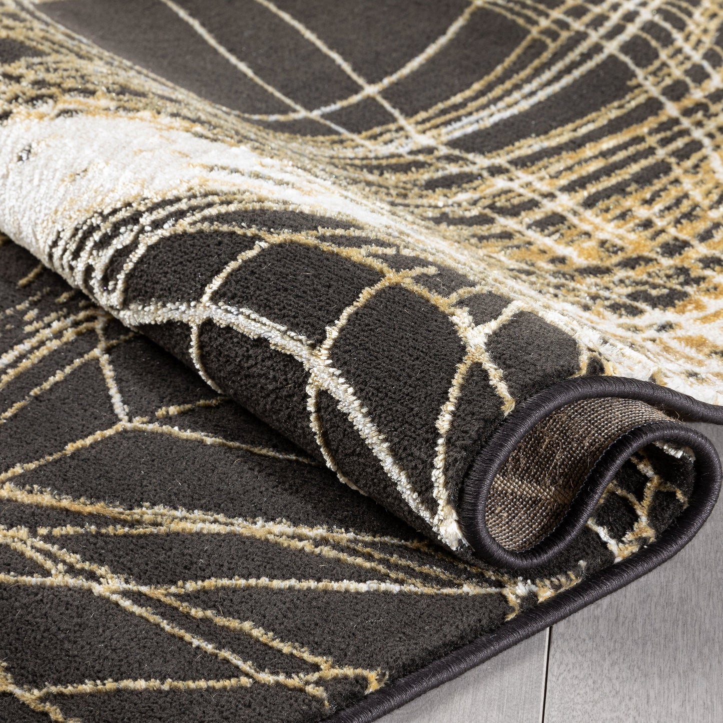 Sinead Vintage Abstract Yellow Glam Rug CAI-111