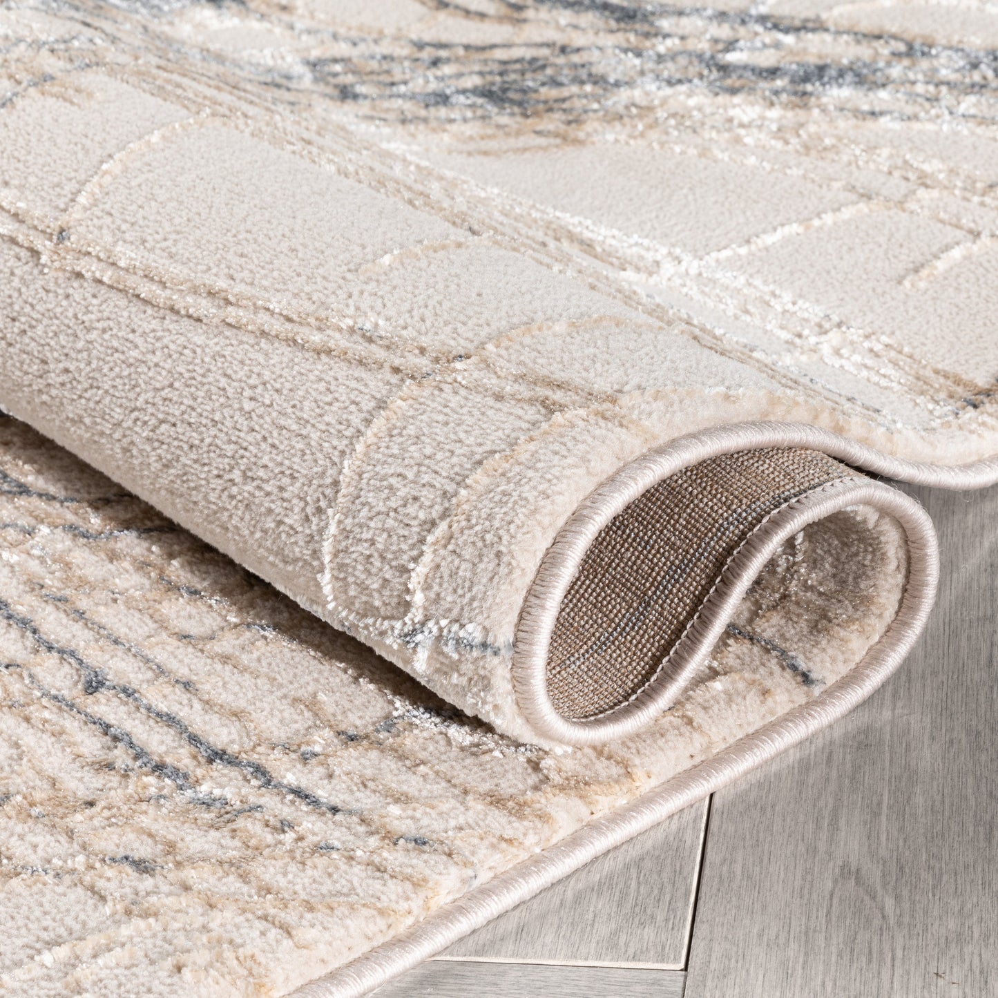 Sinead Vintage Modern Abstract Ivory Glam Rug CAI-112