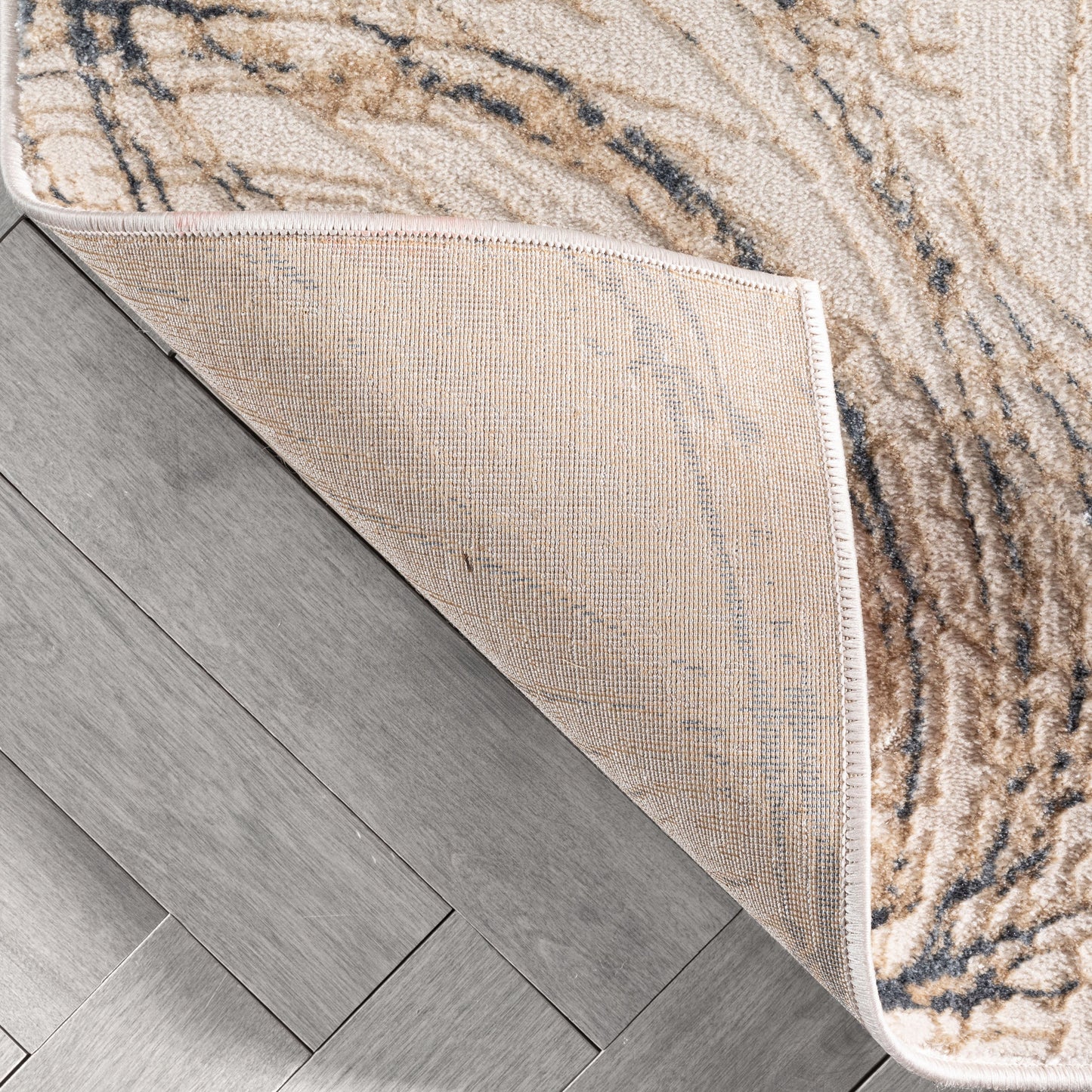 Sinead Vintage Modern Abstract Ivory Glam Rug CAI-112