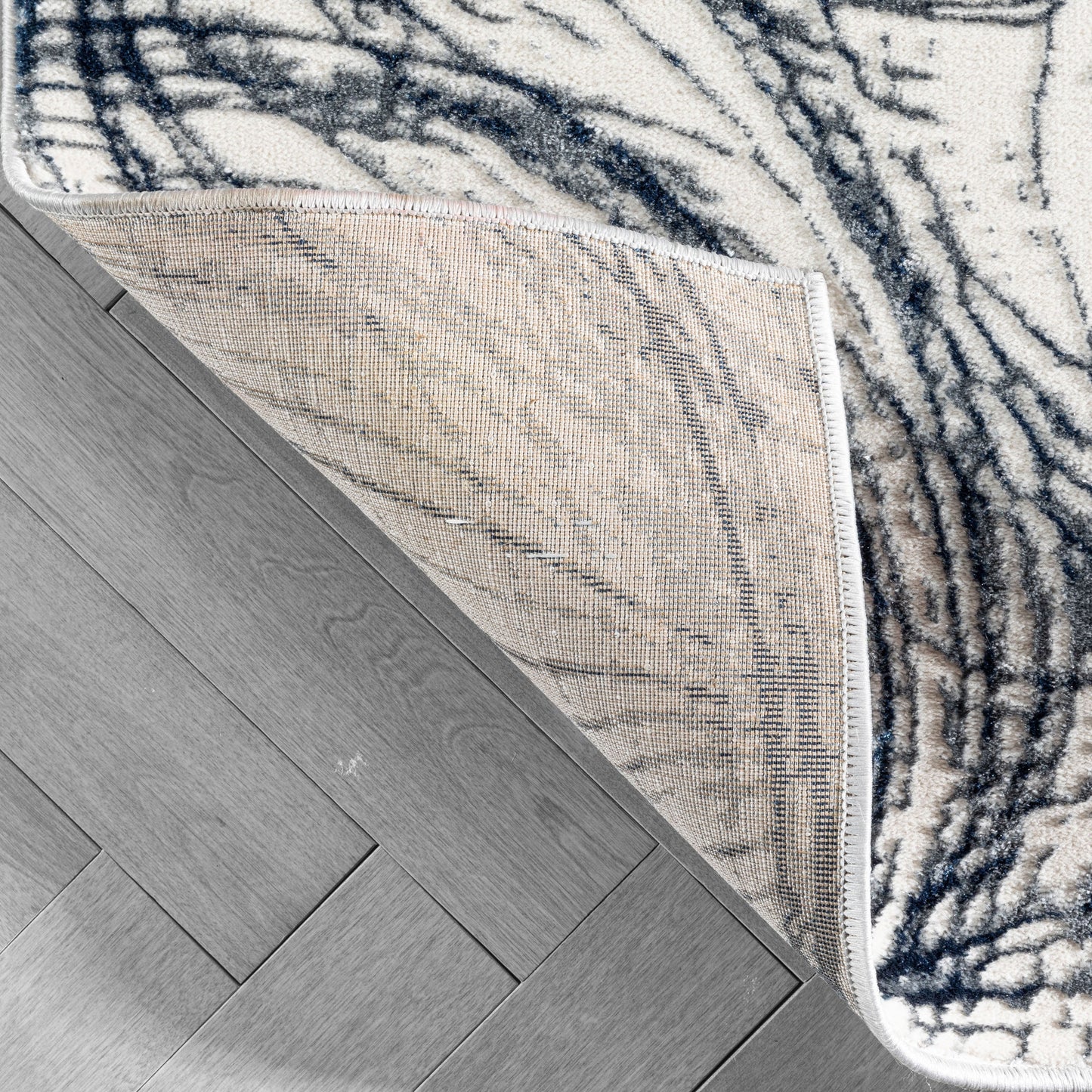 Sinead Vintage Modern Abstract Blue Glam Rug CAI-114