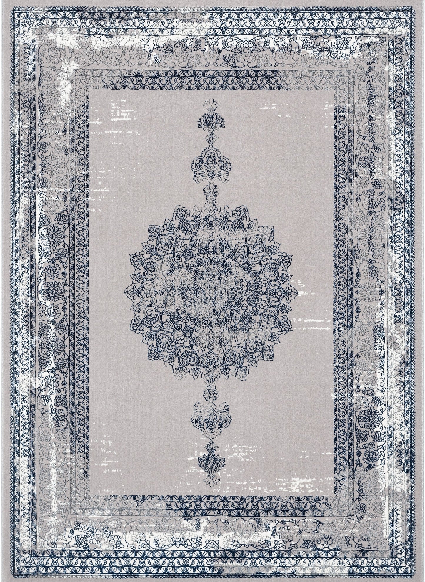 Gemma Vintage Medallion Oriental Blue Glam Rug CAI-14