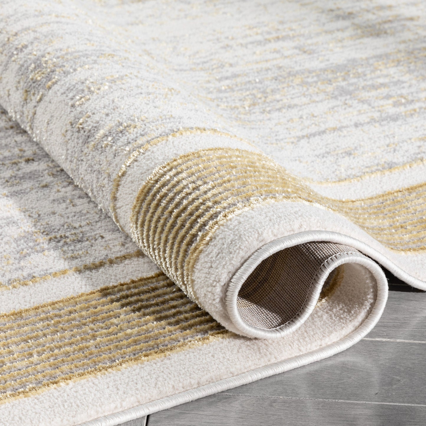 Filippa Vintage Border Pattern Yellow Glam Rug CAI-21