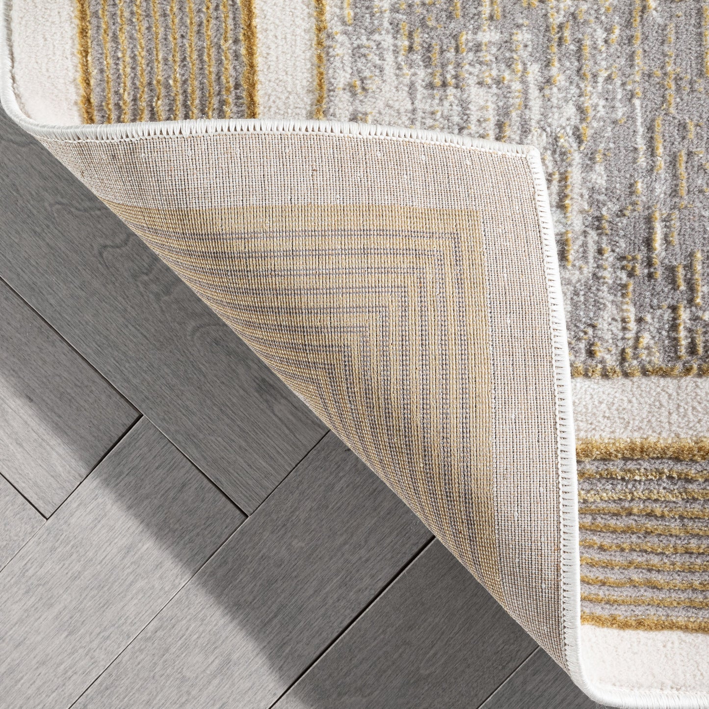 Filippa Vintage Border Pattern Yellow Glam Rug CAI-21