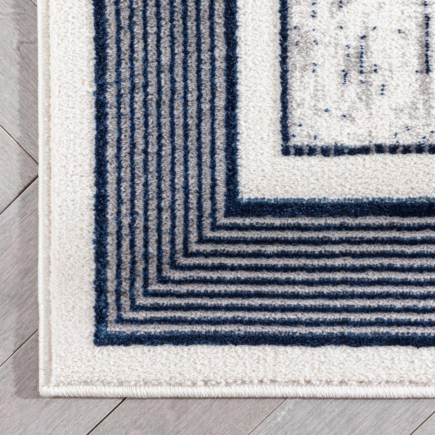 Filippa Vintage Border Pattern Blue Glam Rug CAI-24