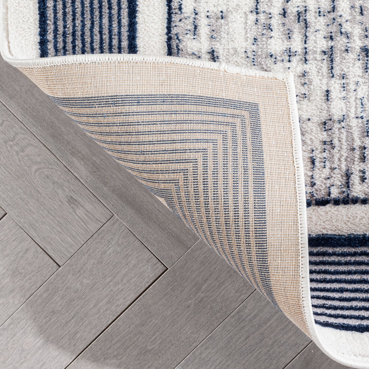 Filippa Vintage Border Pattern Blue Glam Rug CAI-24