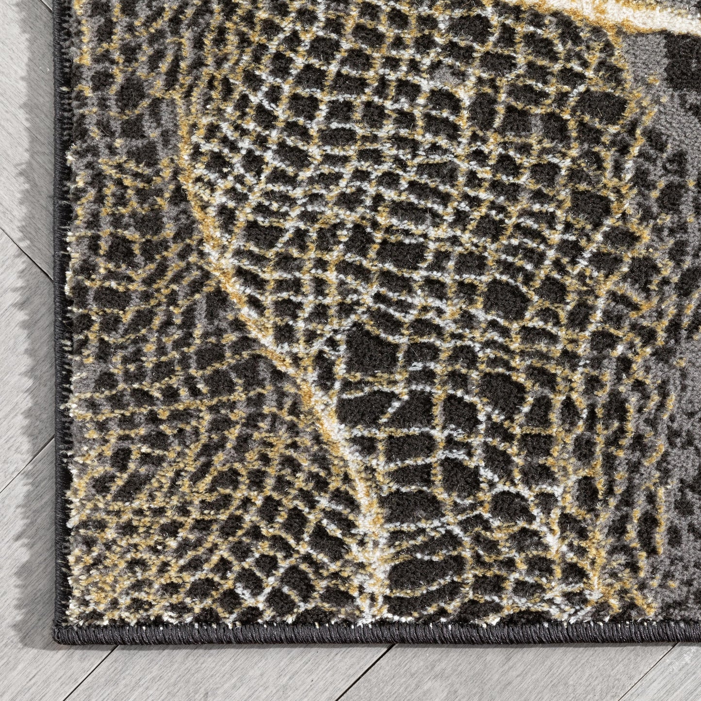 Gillian Modern Abstract Yellow Glam Rug CAI-31