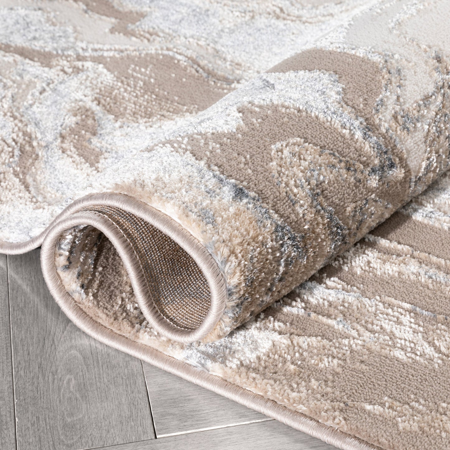 Fay Modern Abstract Ivory Glam Rug CAI-42