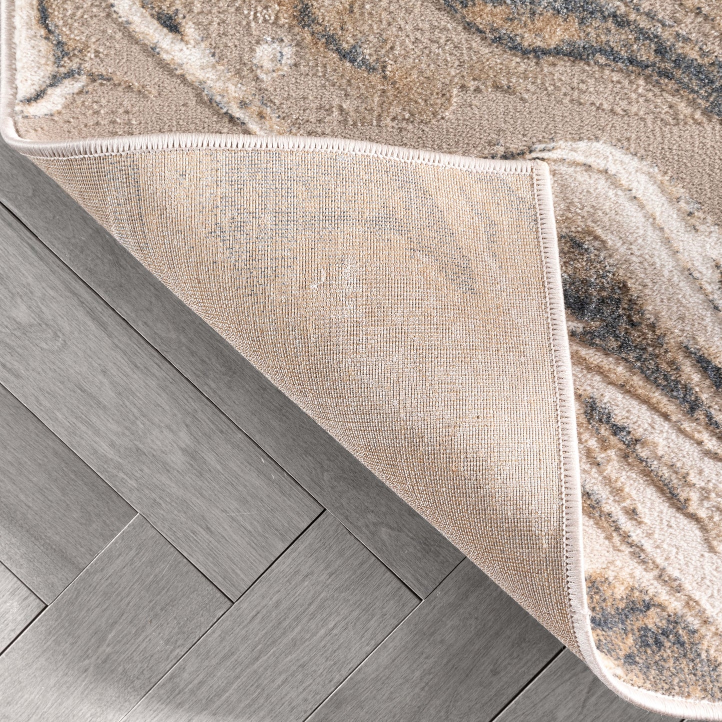 Fay Modern Abstract Ivory Glam Rug CAI-42