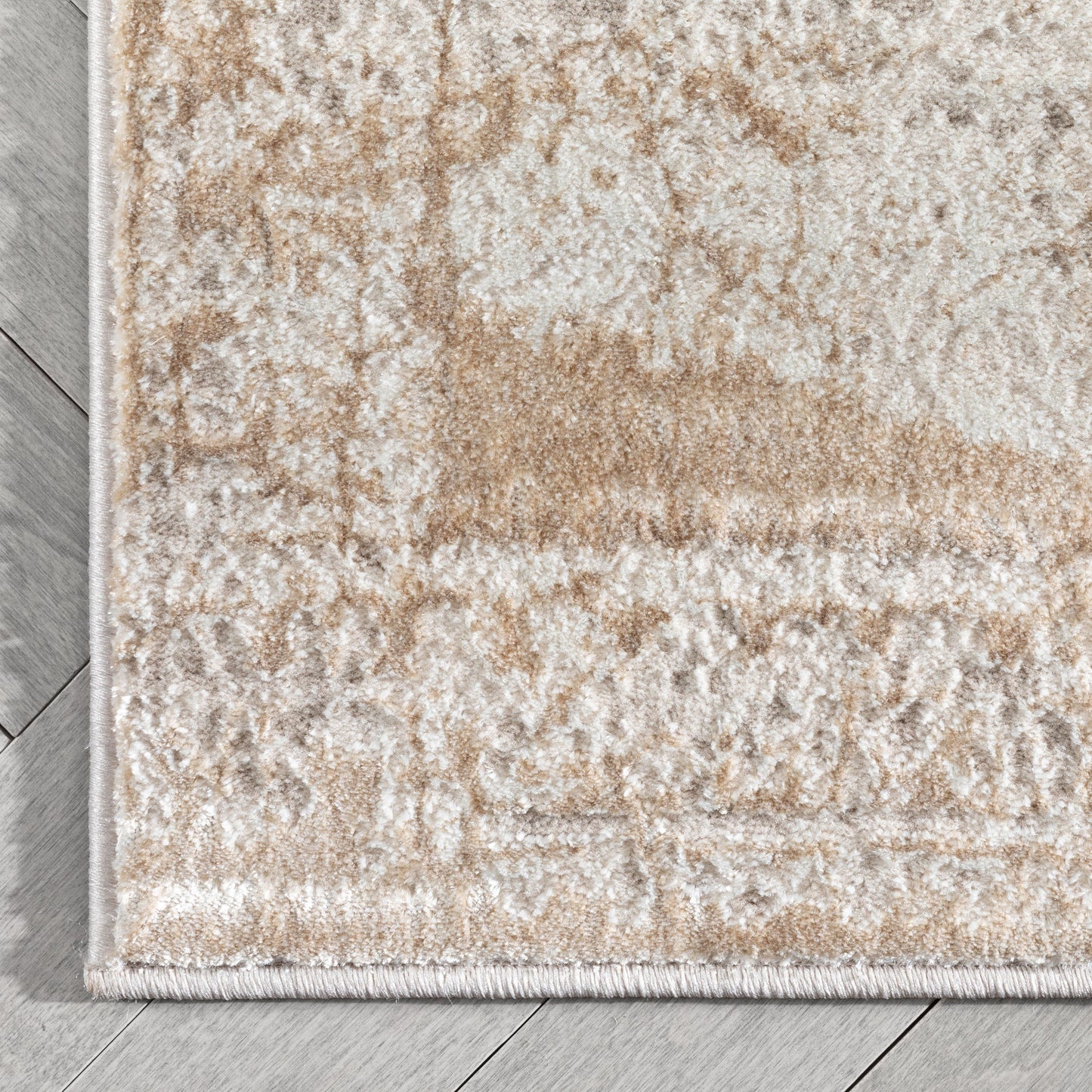 Isolde Vintage Abstract Border Ivory Glam Rug CAI-62