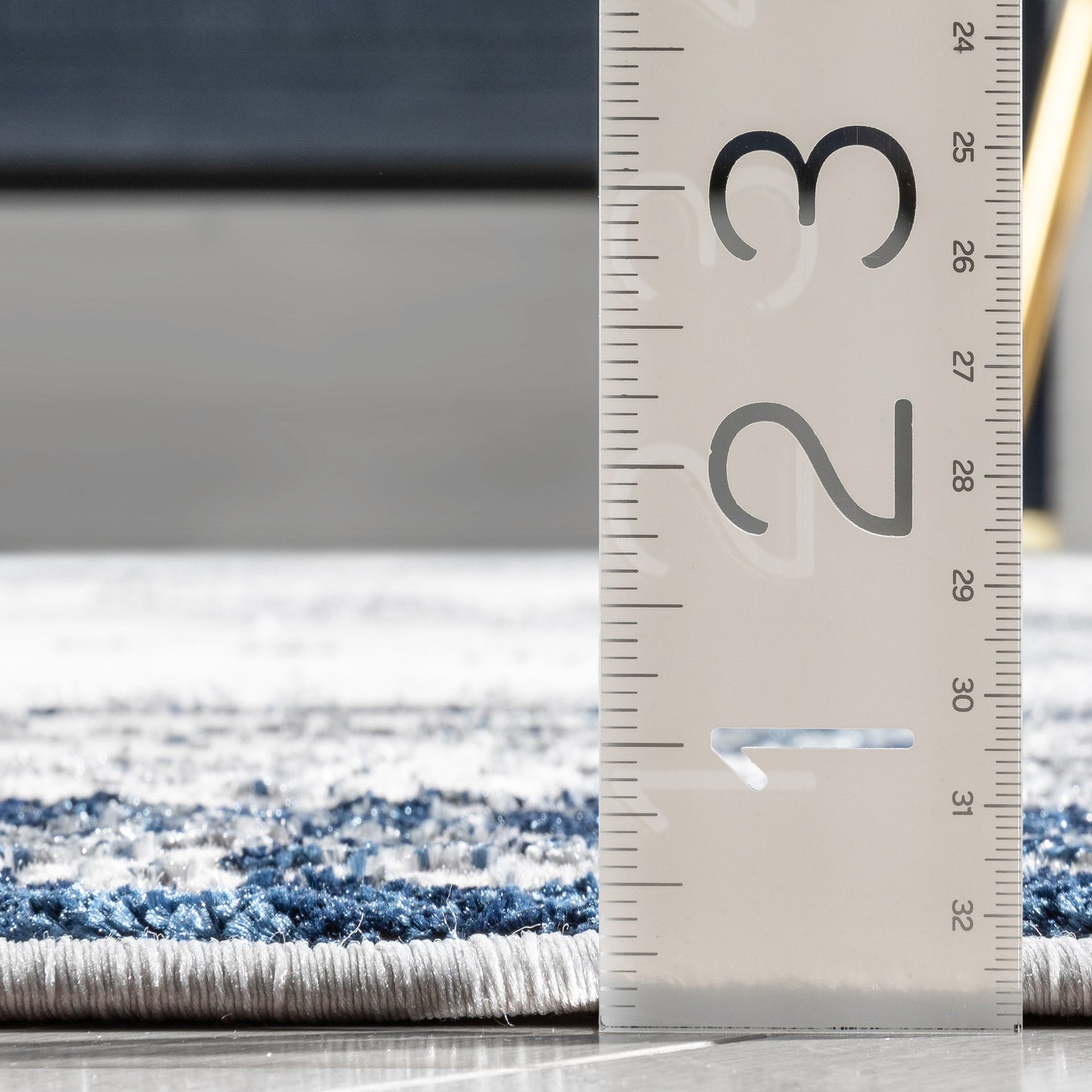 Isolde Vintage Abstract Border Blue Glam Rug CAI-64
