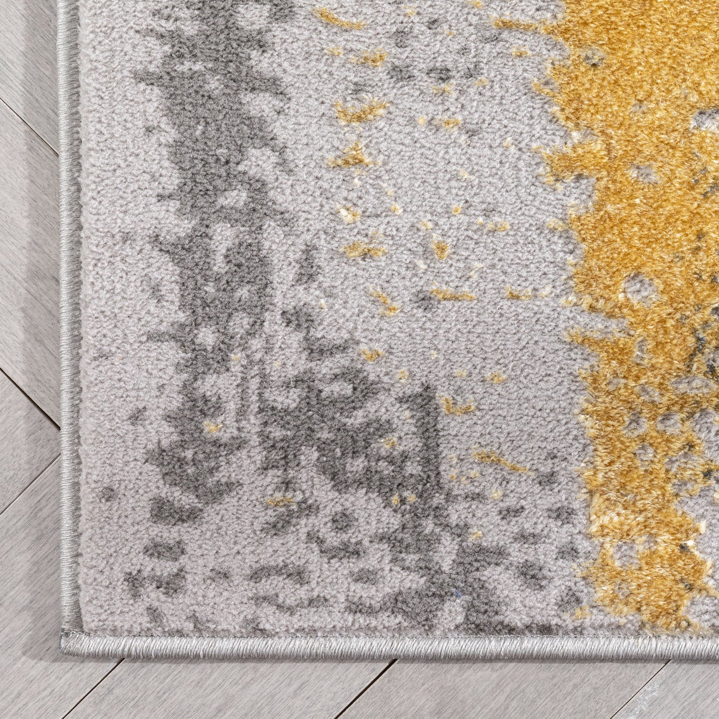 Thalia Vintage Abstract Yellow Glam Rug CAI-91