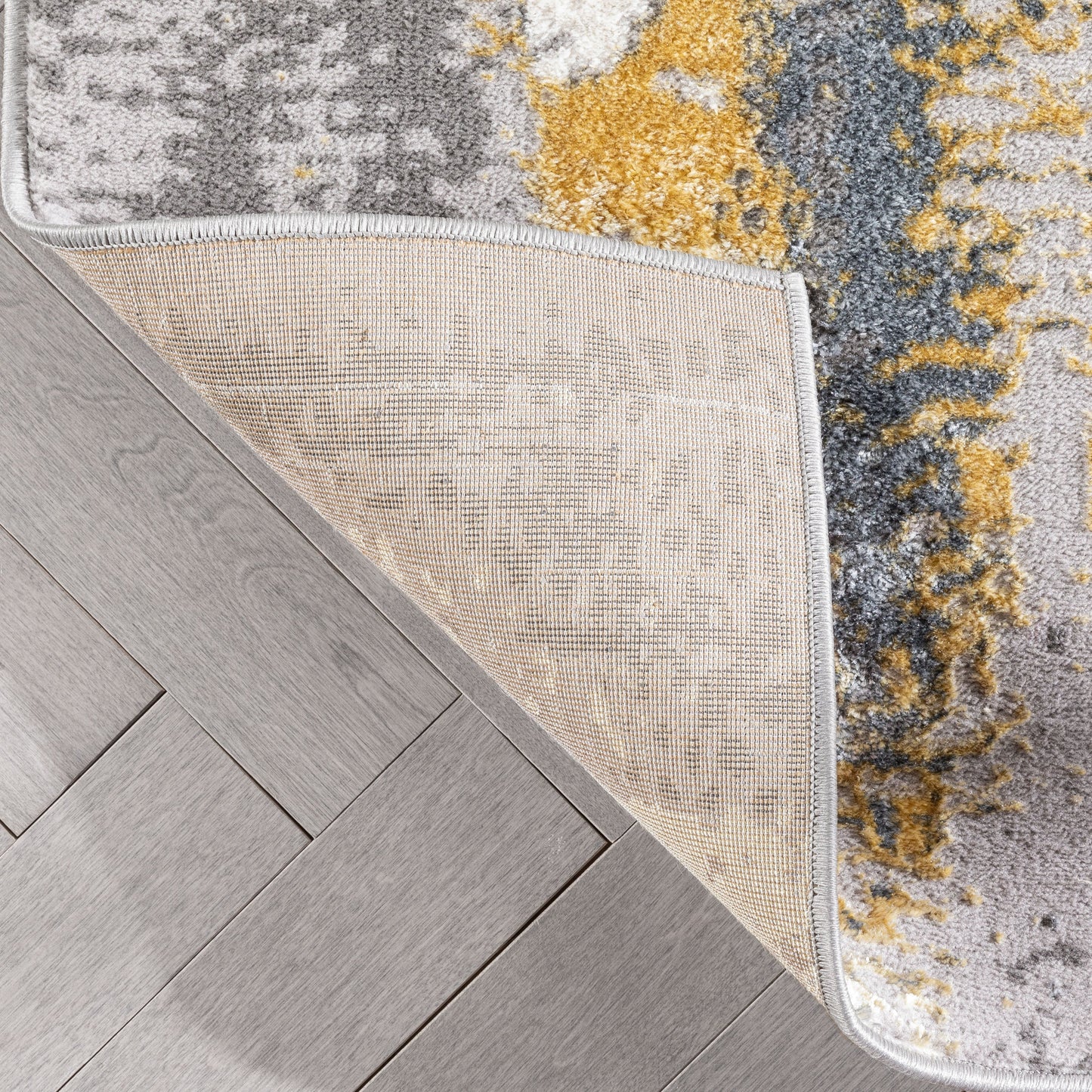 Thalia Vintage Abstract Yellow Glam Rug CAI-91