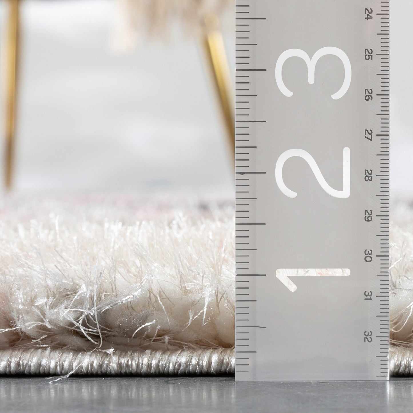 Sariah Modern Abstract Ivory Blush Shag Rug CAN-19