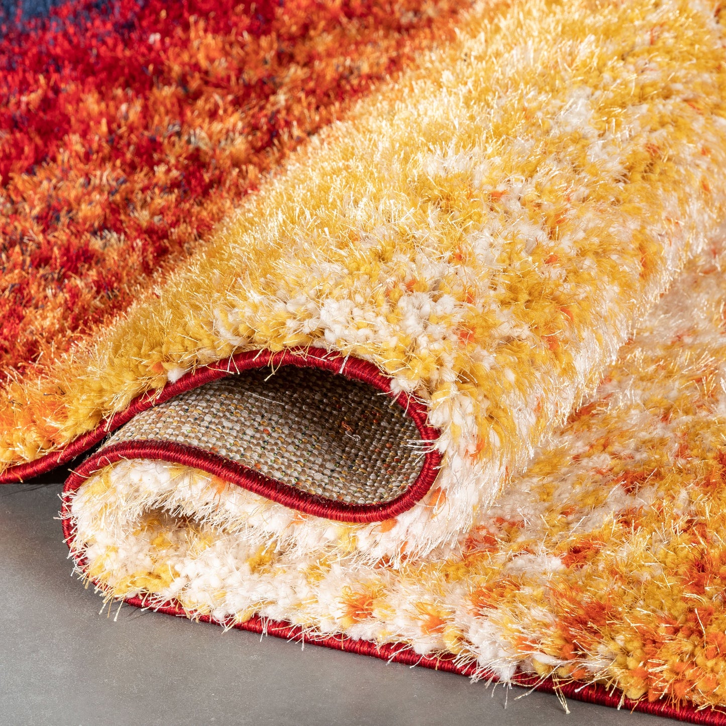 Kynlee Modern Abstract Yellow/Gold Shag Rug CAN-21