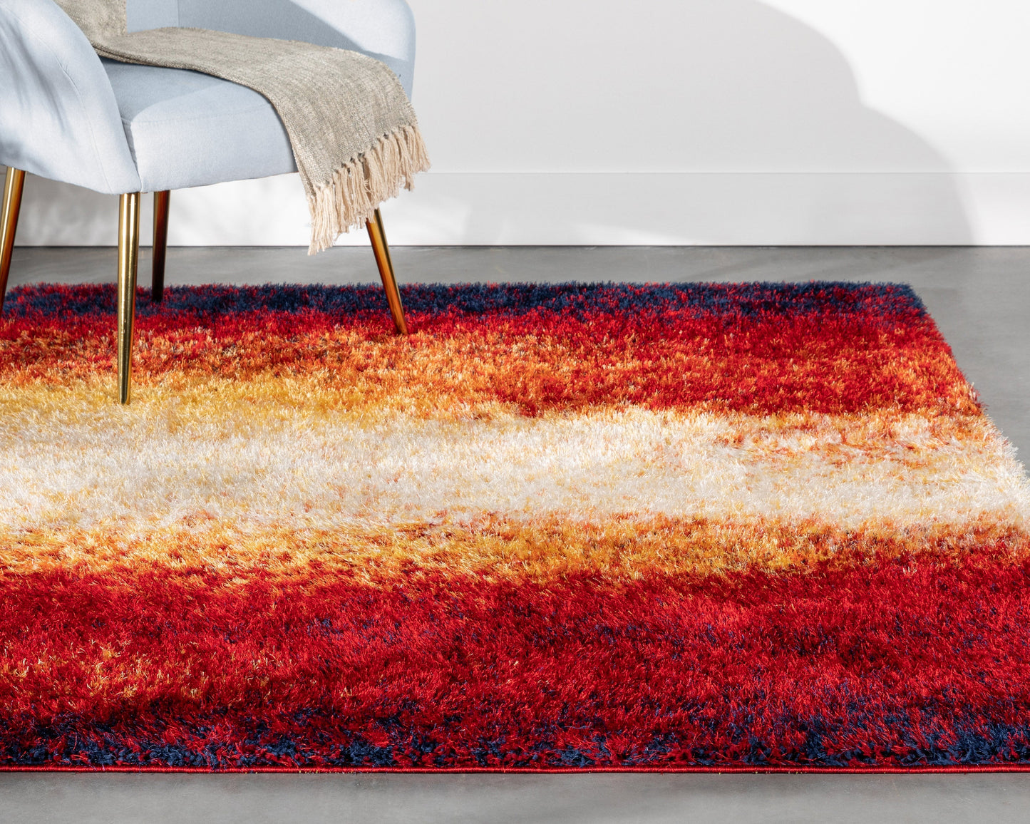 Kynlee Modern Abstract Yellow/Gold Shag Rug CAN-21