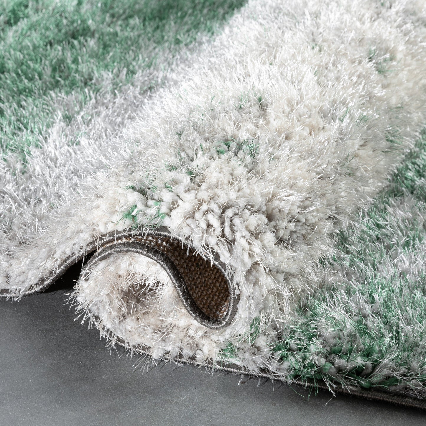 Kynlee Modern Abstract Green Shag Rug CAN-25