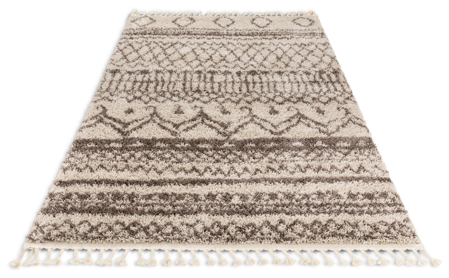 Lyle Natural Modern Tribal Moroccan Trellis Shag Rug CB-02