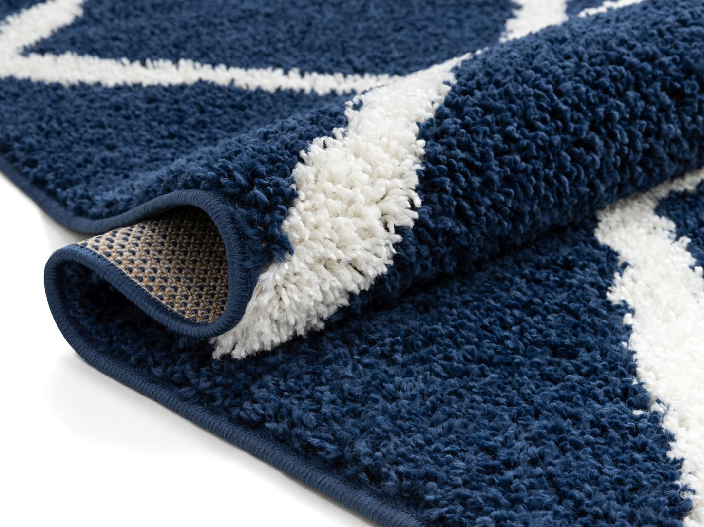 Celosia Moroccan Trellis Shag Blue Rug CB-144