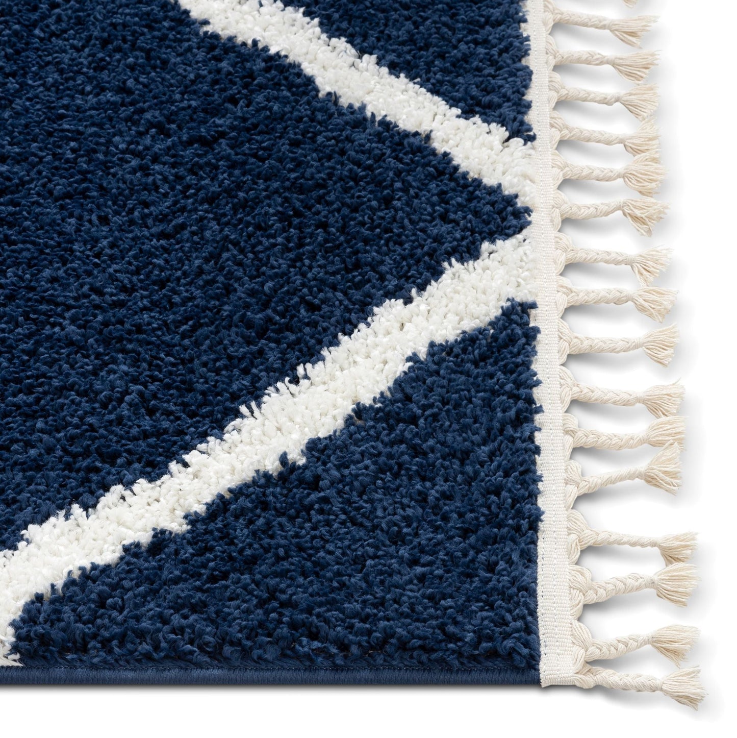 Celosia Moroccan Trellis Shag Blue Rug CB-144