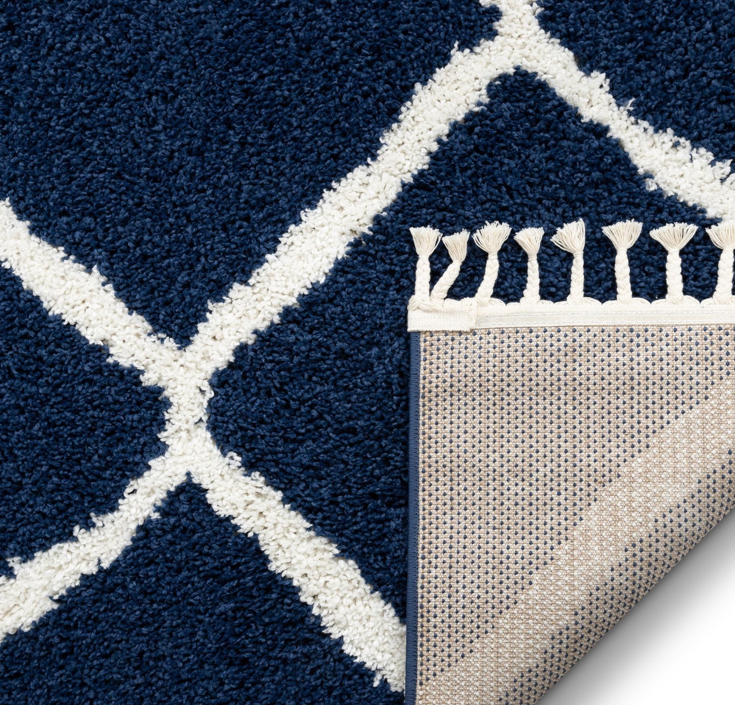 Celosia Moroccan Trellis Shag Blue Rug CB-144
