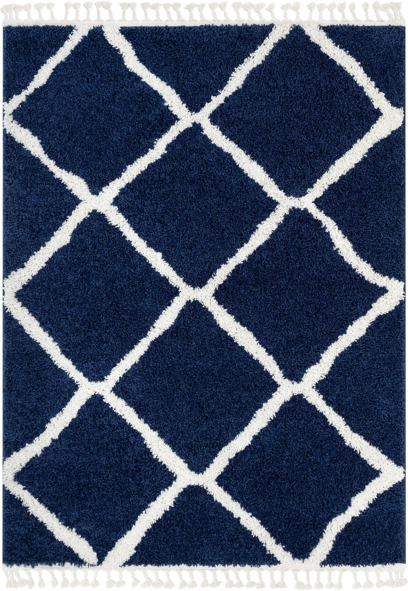 Celosia Moroccan Trellis Shag Blue Rug CB-144