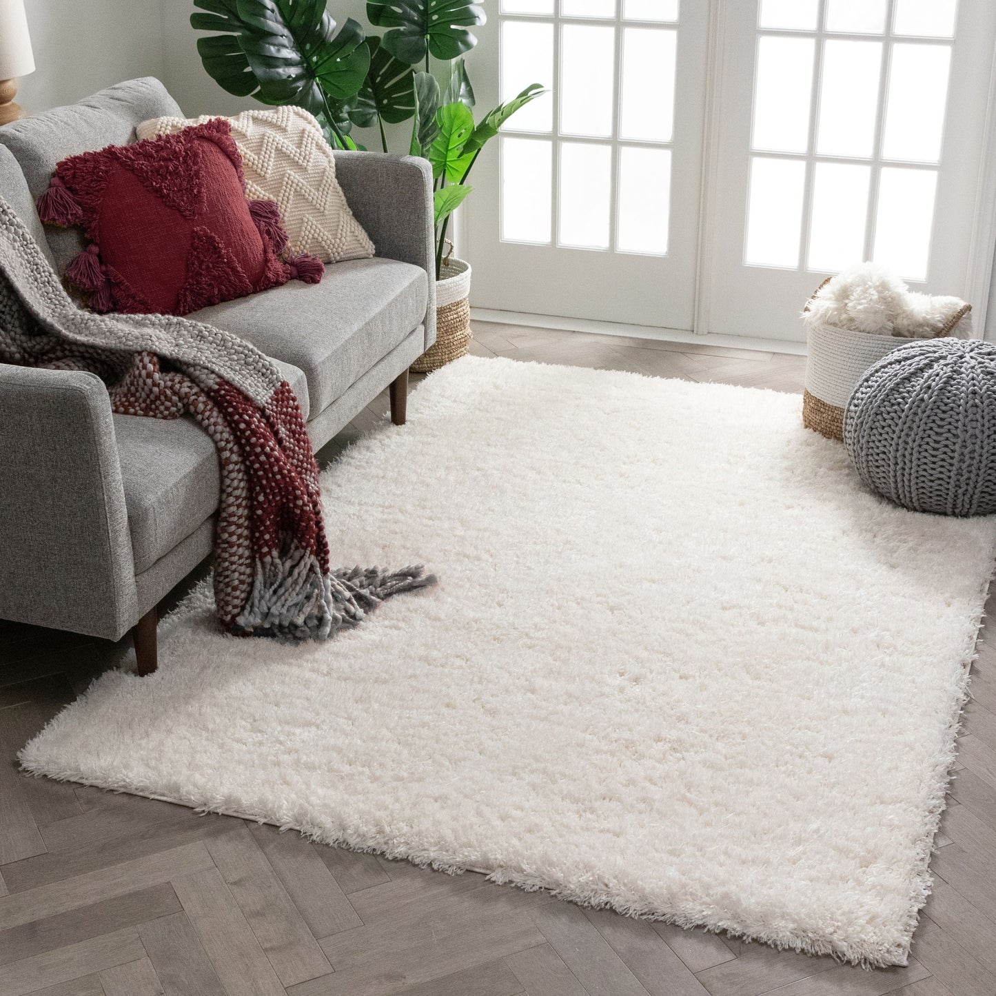 Olympic White Modern Shag Rug CE-02