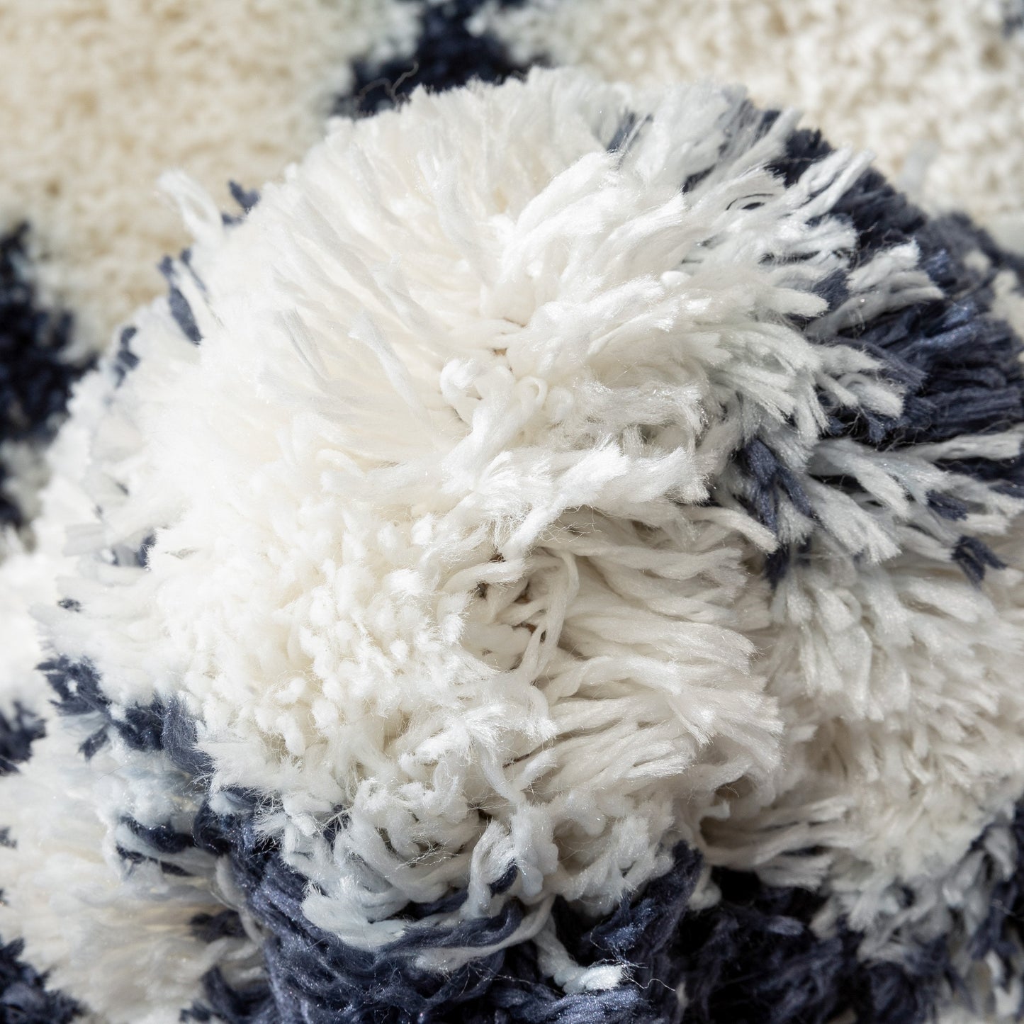 Coimbra Moroccan Diamond Pattern Blue Thick & Soft Shag Rug CE-24