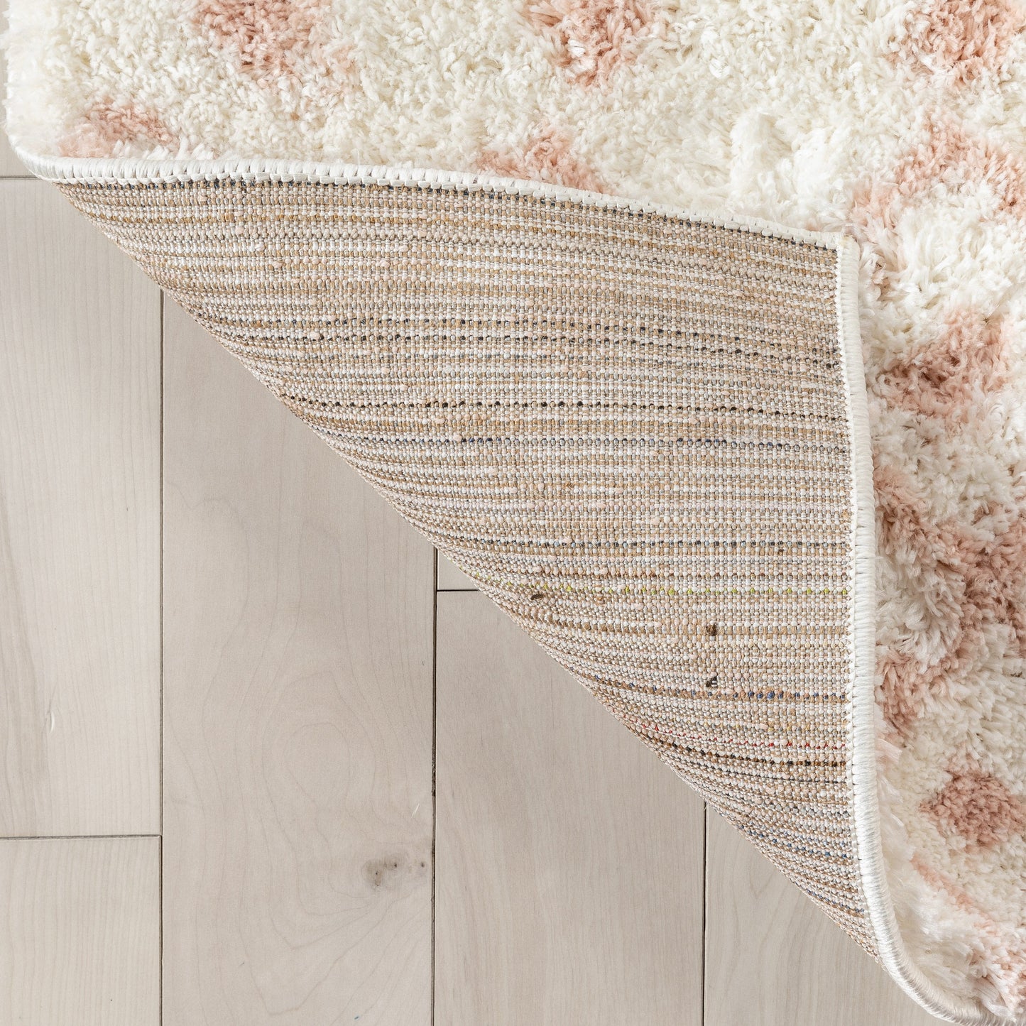 Coimbra Moroccan Diamond Pattern Blush Thick & Soft Shag Rug CE-29