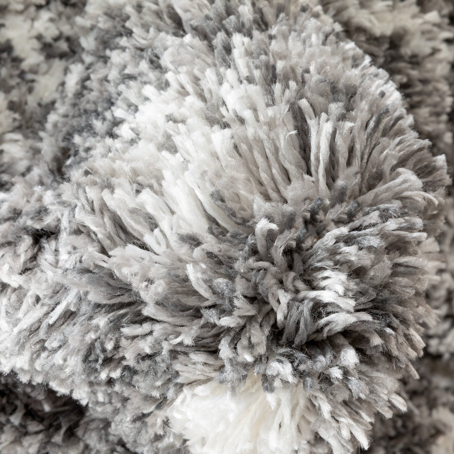 Braga Tribal Geometric Pattern Grey Thick & Soft Shag Rug CE-37