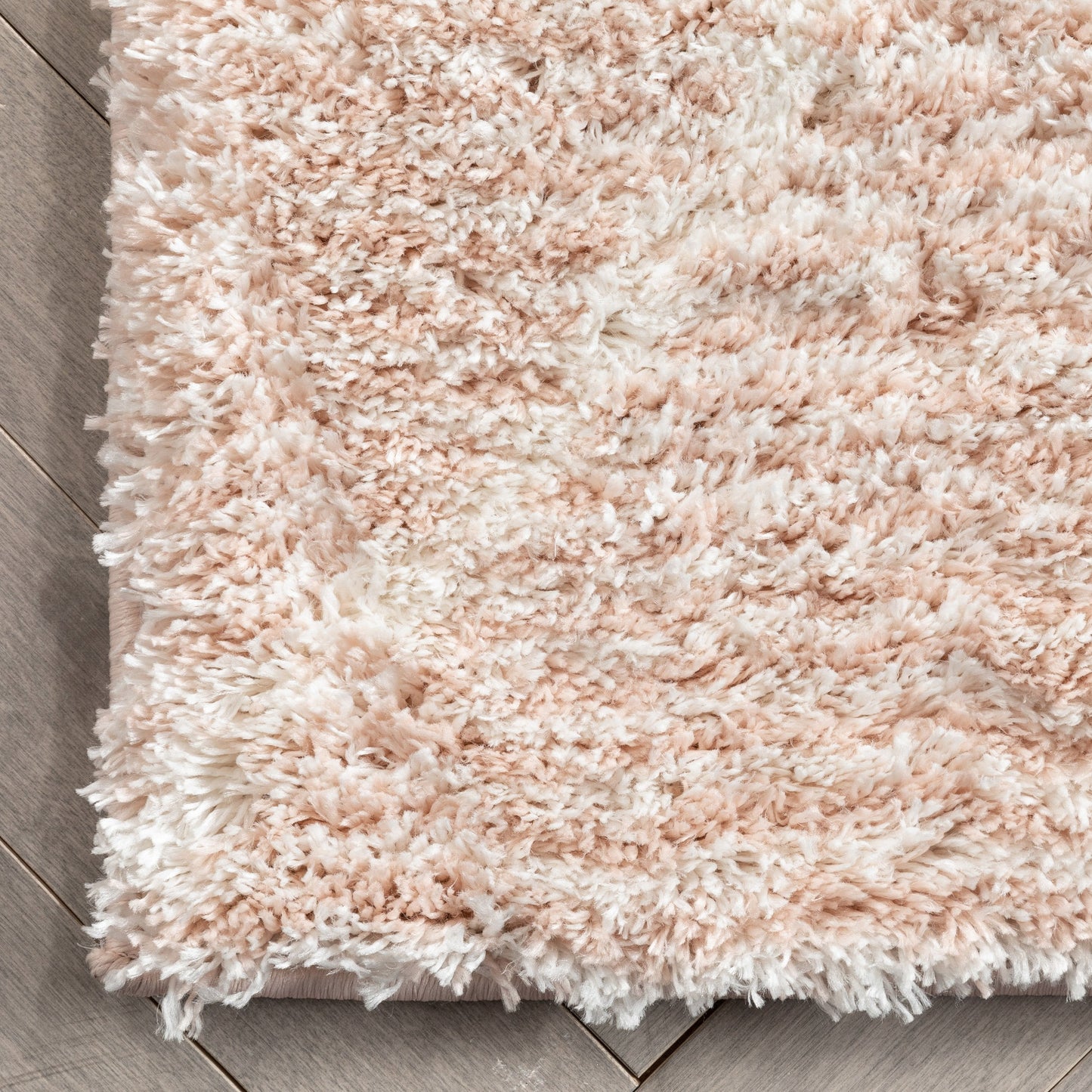 Aviero Moroccan Lattice Trellis Blush Thick & Soft Shag Rug CE-49