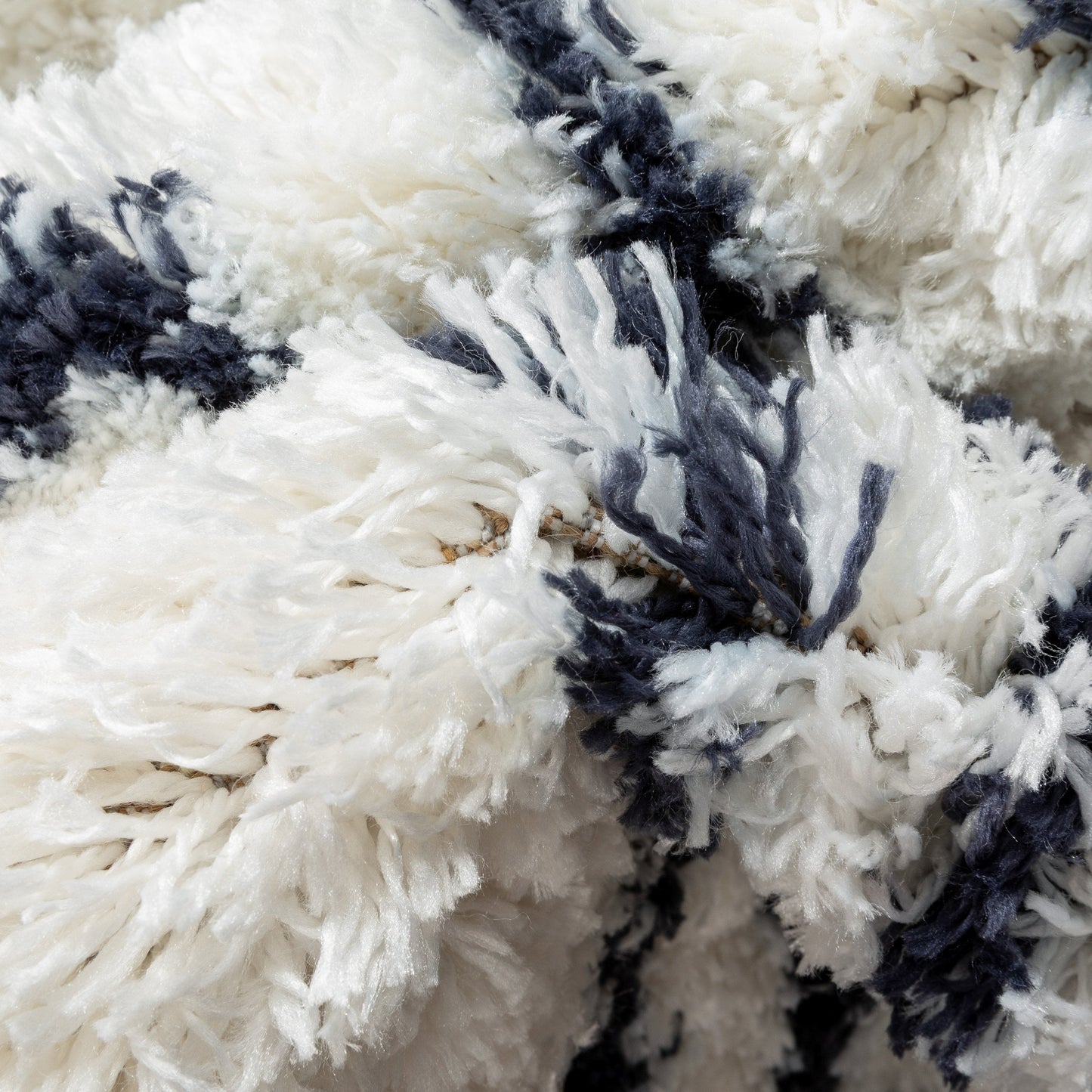 Lagos Tribal Diamond Pattern Blue Thick & Soft Shag Rug CE-54