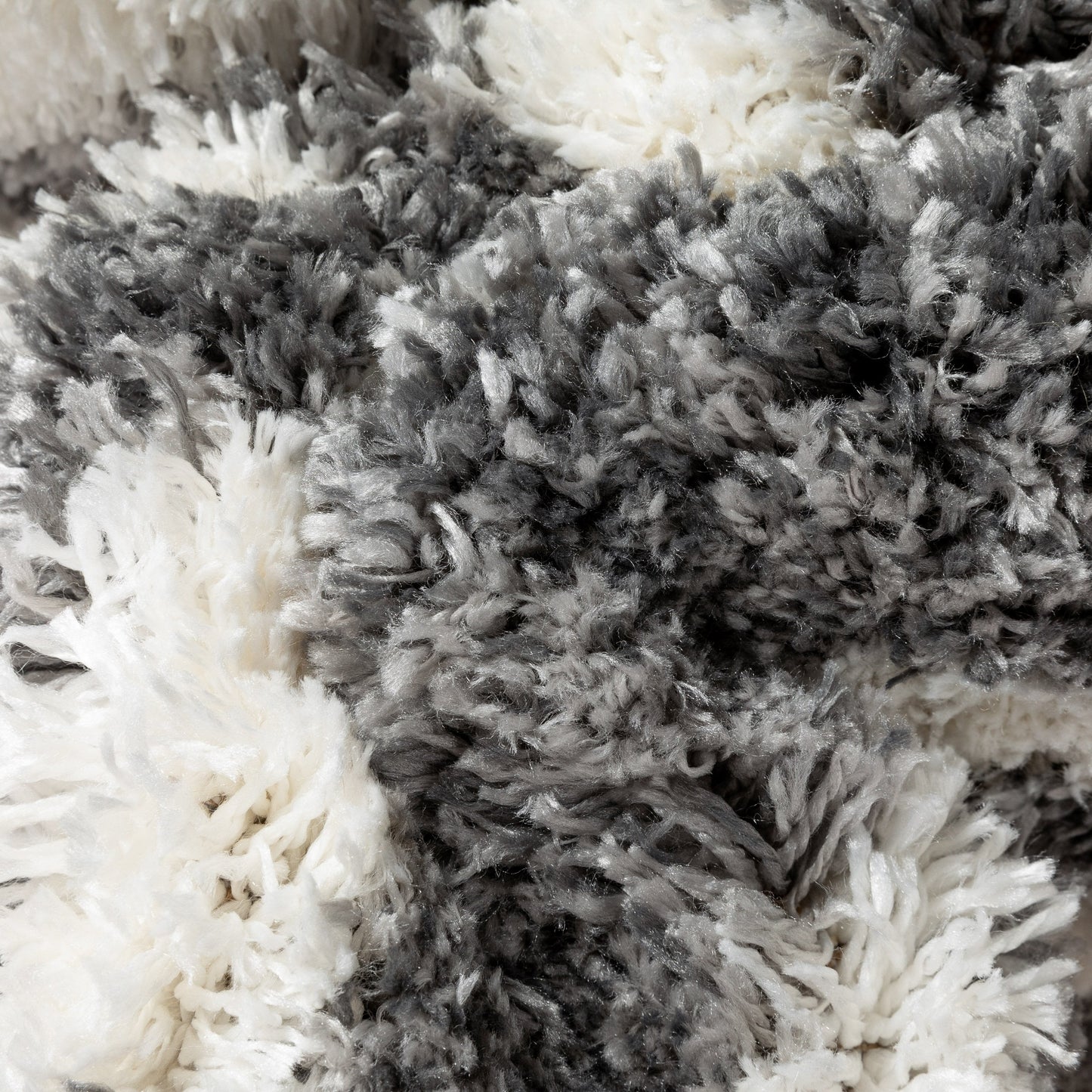 Faro Modern Coastal Waves Pattern Dark Grey Thick & Soft Shag Rug CE-87