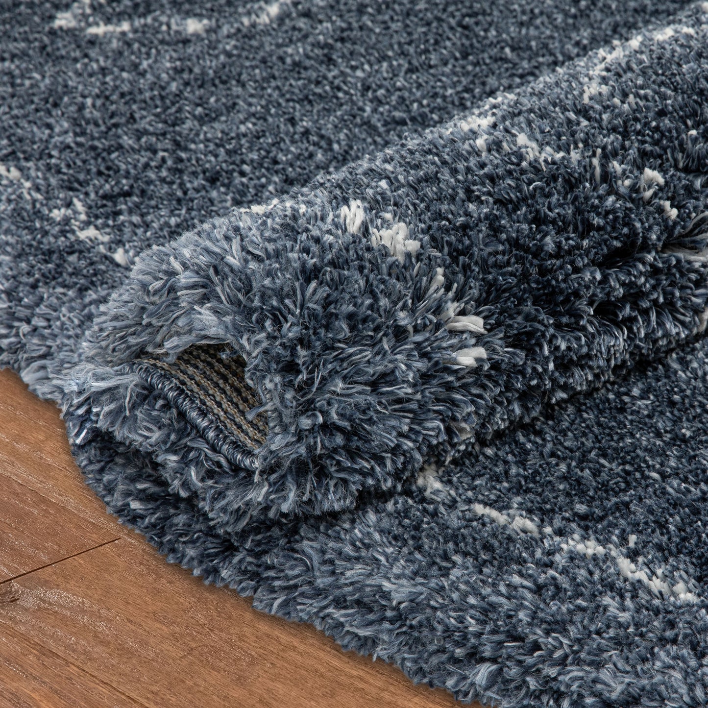 Verdant Tribal Diamond Pattern Blue Super Soft And Thick Shag Rug CH-04