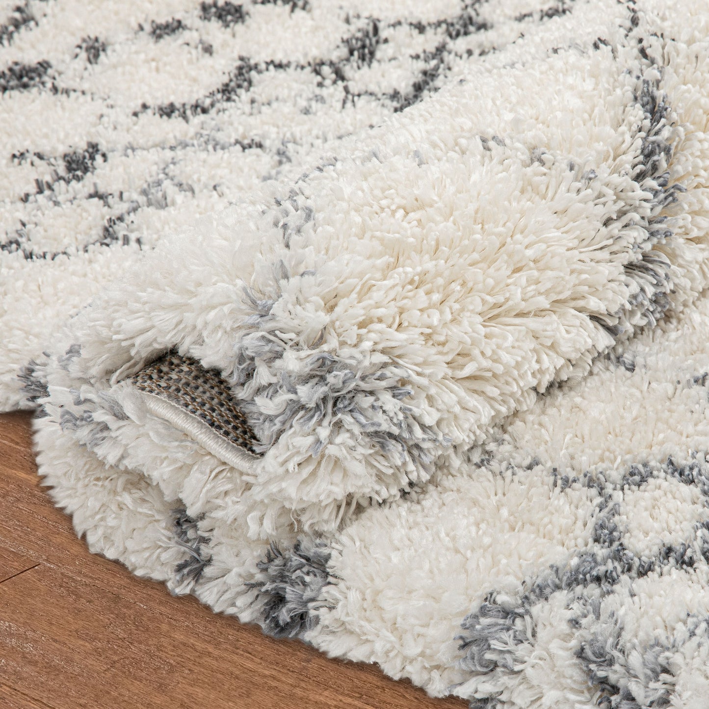 Blossom Moroccan Trellis Ivory Super Soft And Thick Shag Rug CH-12