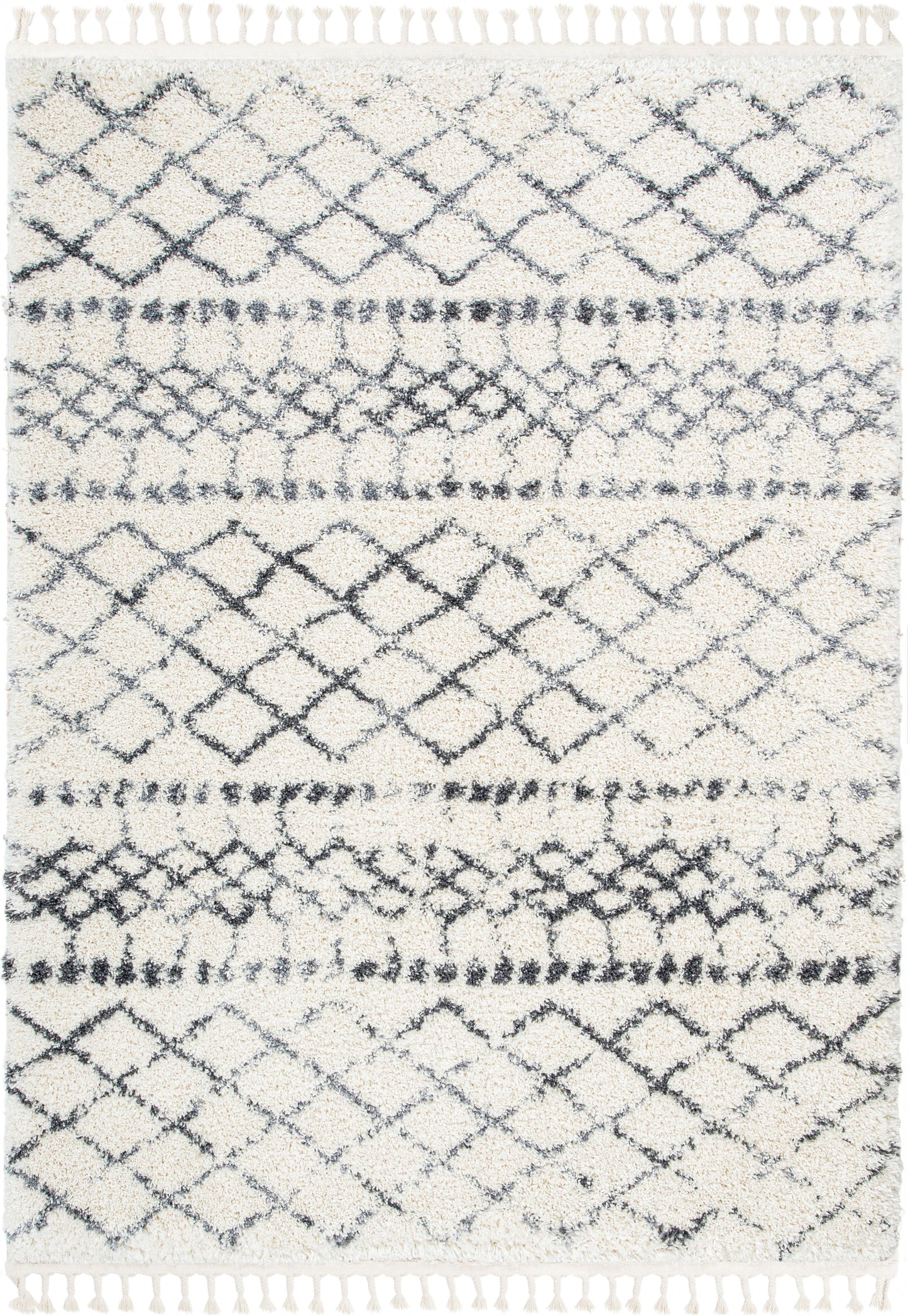 Blossom Moroccan Trellis Ivory Super Soft And Thick Shag Rug CH-12