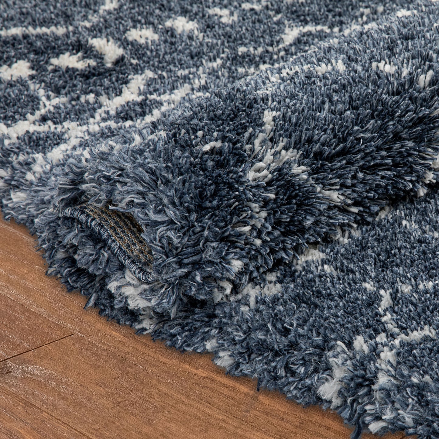 Blossom Moroccan Trellis Blue Super Soft And Thick Shag Rug CH-22