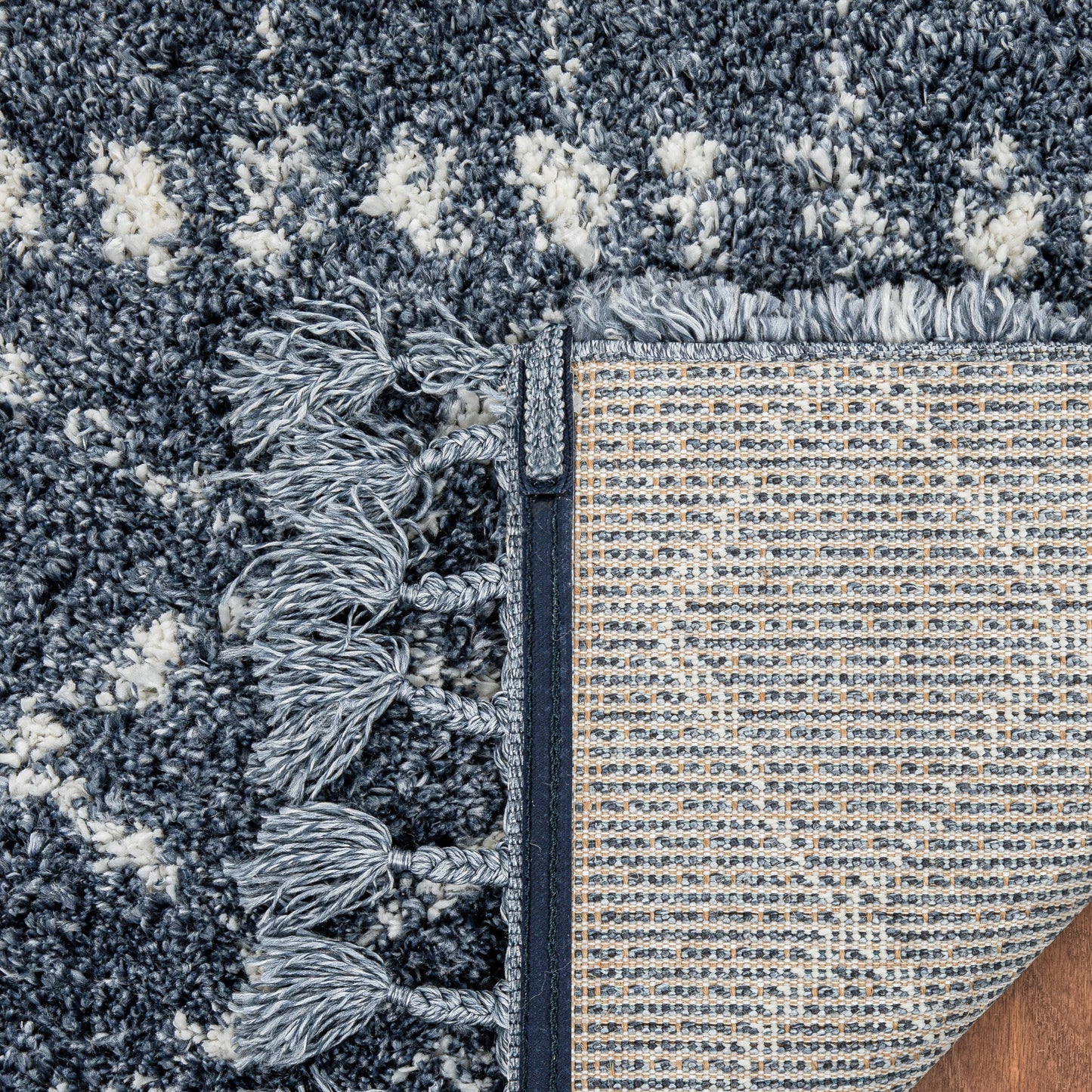 Blossom Moroccan Trellis Blue Super Soft And Thick Shag Rug CH-22