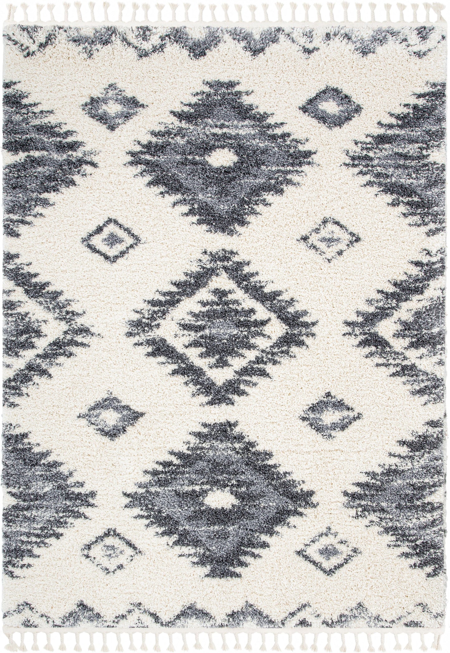 Mona Tribal Southwestern Ivory Super Soft And Thick Shag Rug CH-32