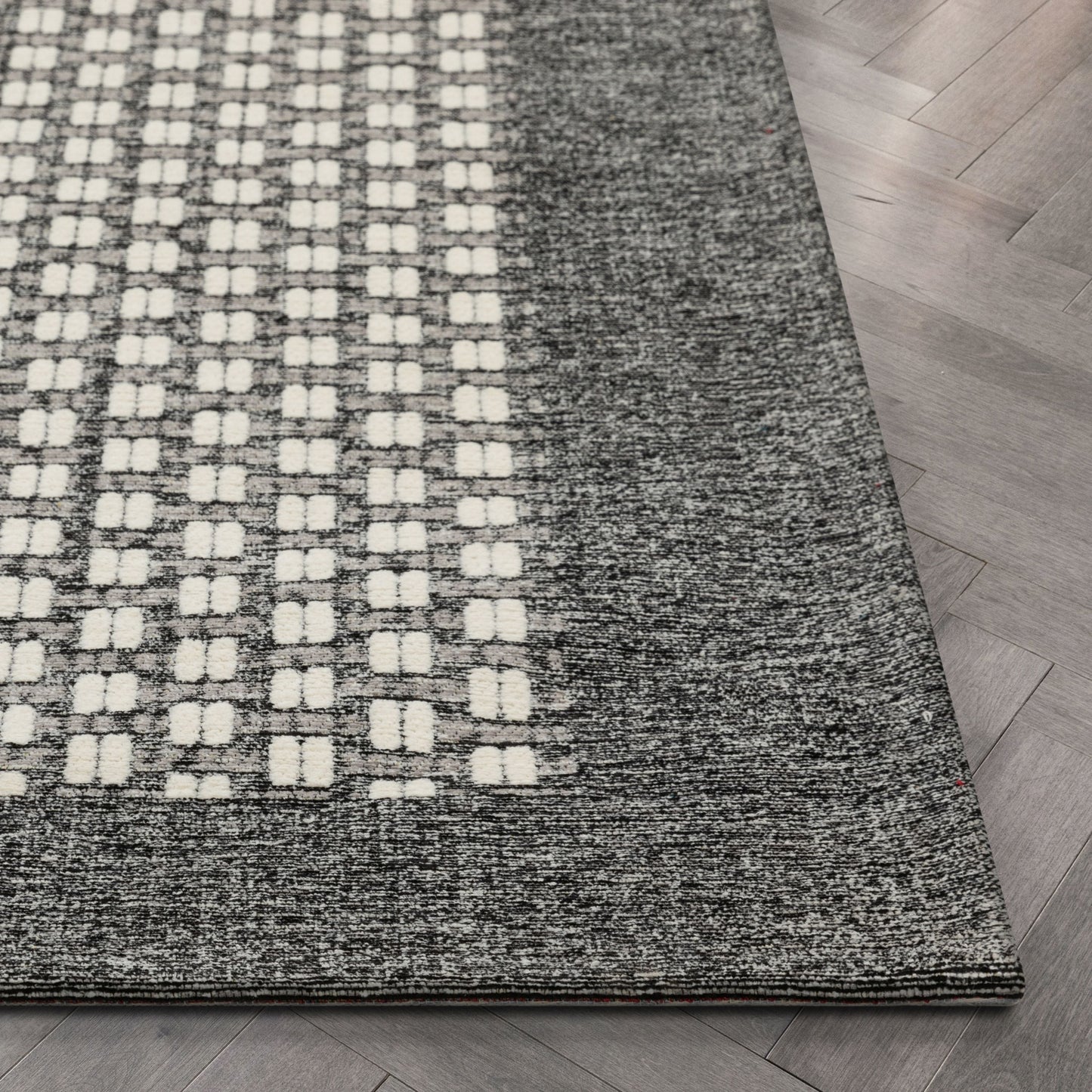 Azuki Contemporary Tribal Border Beige Kilim-Style Rug CHA-12