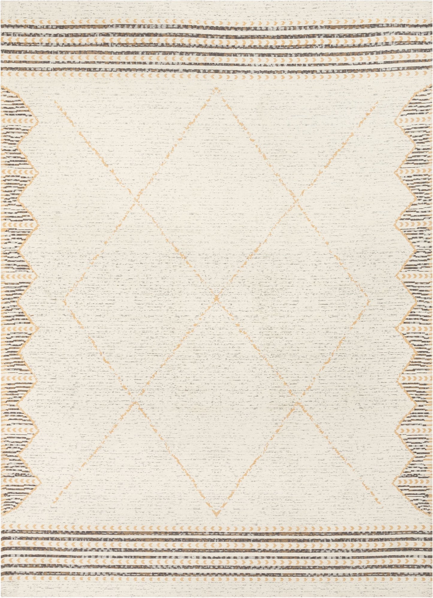 Kippa Moroccan Diamond Pattern Gold Kilim-Style Rug CHA-51